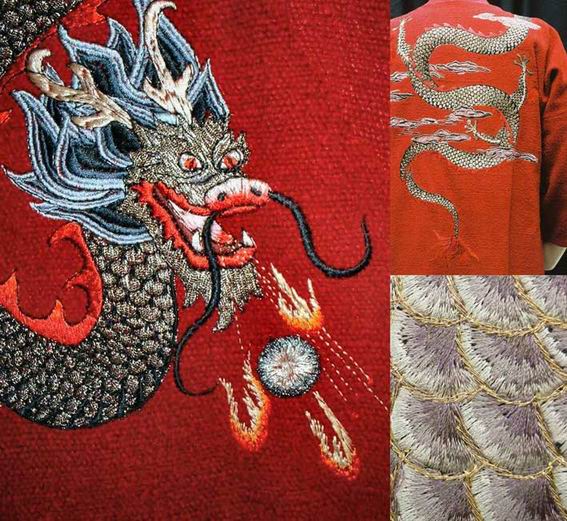 中國傳統(tǒng)五爪金龍繡花